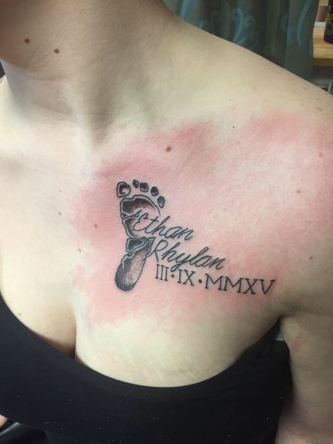 Tattoo Ideas With Sons Name, Footprints Tattoo For Women, God Son Tattoo Ideas, Black Mother And Son Tattoo Ideas, 1st Born Tattoo Ideas, Tattoo For Son Ideas, Mom Tattoos For Kids My Son, Tattoos About My Son, Tattoo For My Two Sons