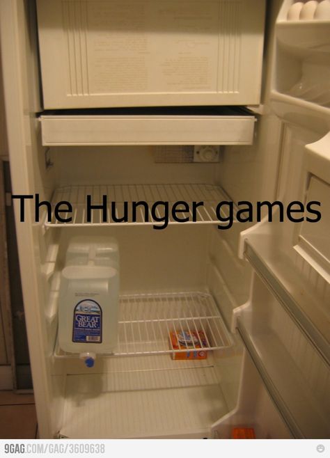 Meanwhile, in my refrigerator....the hunt is on. Empty Fridge, Tribute Von Panem, Toilet Humor, College Freshman, Hunger Games Humor, Internet Games, Hunger Games Trilogy, Hee Hee, Catching Fire