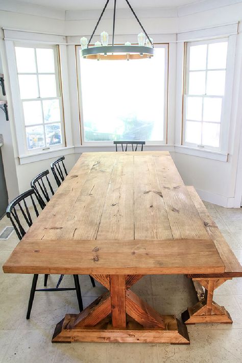 Restoration Hardware Dining Table, Diy Farmhouse Table Plans, Diy Esstisch, Farmhouse Table Plans, Diy Dining Room Table, Restoration Hardware Inspired, Farmhouse Dining Room Table, Stil Rustic, Diy Dining Room