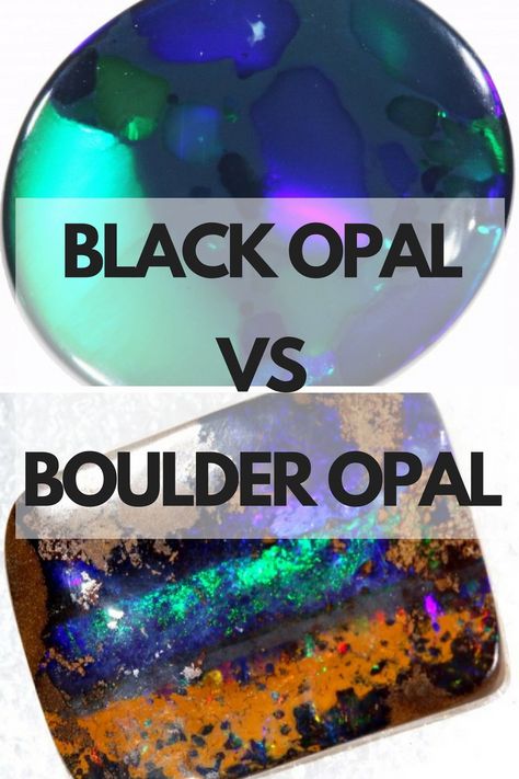 Black Opal VS Boulder Opal | Opal Auctions Opal Stone Meaning, Boulder Opal Jewelry, Opal Meaning, Black Opal Jewelry, Rocks Crystals, Gold Detector, Jelly Opal, Pretty Rainbow, Crystals Gems