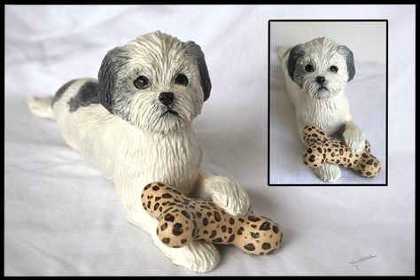 :. Shih Tzu .: by XPantherArtX on DeviantArt Salt Dough Projects, Polymer Clay Figures, Polymer Clay Animals, Dog Sculpture, Clay Figurine, Clay Animals, Clay Figures, Upcycled Crafts, Clay Charms