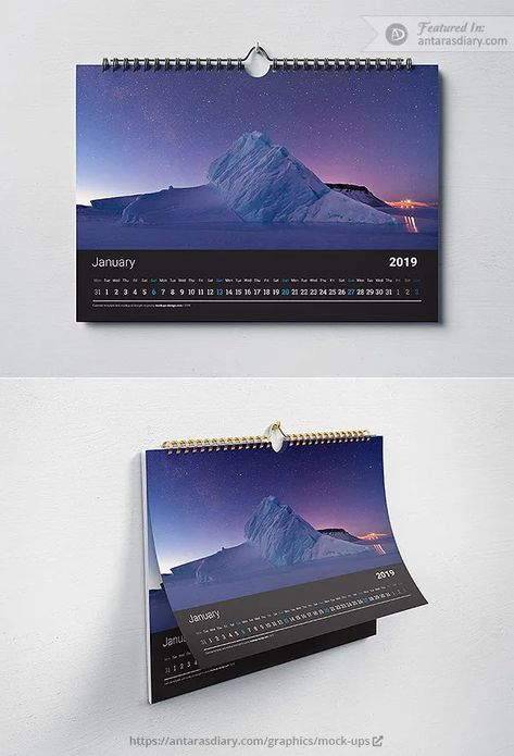 Horizontal Calendar Design, Wall Calendar Design Ideas, Calendar Layout Design, Calendar Mockup, Company Calendars, Wall Calendar Design, Design Calendar, Landscape Calendar, 달력 디자인