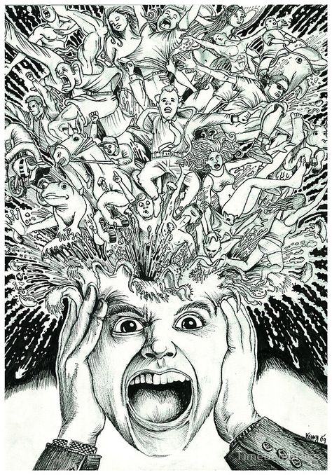 Exploding Head Head Exploding, Head Explosion, Brain Artwork, Exploding Head, Explosion Drawing, Figure Drawing Tutorial, Scary Drawings, Whale Tattoos, Brain Art