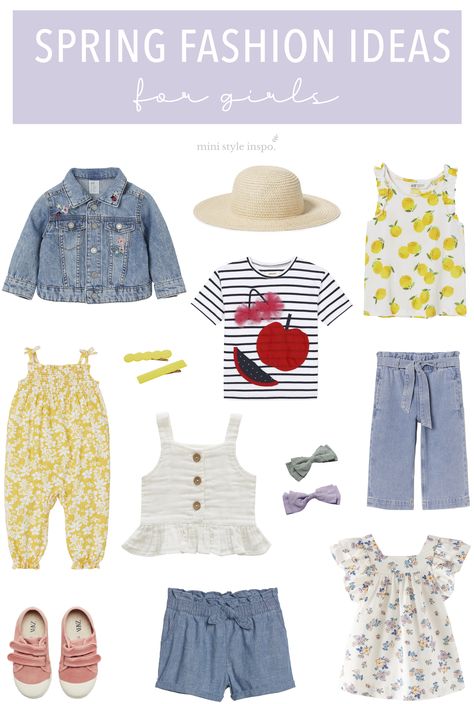 We've gathered and created 12 girls spring outfits your baby, toddler, and kids can fashionably wear this spring season. Keep on reading to see all the cute girls spring fashion ideas we found! #girlsfashion #kidsspringfashion #toddlergirlfashion Toddler Spring Outfits, Toddler Girl Outfits Spring, Spring Picture Outfits, Effortless Spring Outfit, Spring Outfits Kids, Toddler Fits, Girls Spring Outfits, Hello July