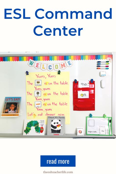 With just a few tools you can set up the hub of your ESL classroom for ease of teaching multiple groups with everything you need at your fingertips. Check out my post on how to make it work for you. Esl Classroom Decor Elementary, Esl Classroom Set Up, Classroom Command Center, Esl Classroom Decor, Esol Classroom, Teaching Esl Students, Classroom Commands, Esl Elementary, Esl Ideas