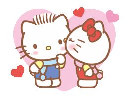 Valentine's Day, Hello Kitty, Kiss, Gif, Kitty