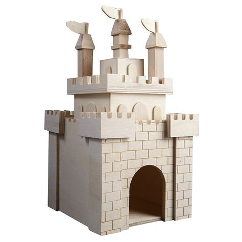 Cardboard Castle, Wooden Castle, Wood Birdhouses, Cardboard Box Crafts, Decorative Bird Houses, Playful Decor, Princess Castle, Color Changing Lights, Miniature Figures