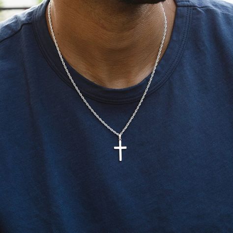 Boys Cross Necklace, Catholic Cross Necklace, Cross Necklace Men, Boys Necklace, Catholic Cross, Mens Cross Necklace, Arlington Va, Necklace Men, Silver Cross Pendant