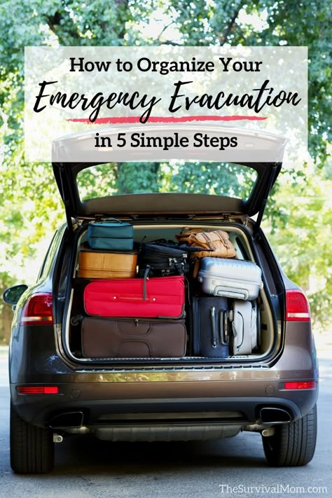 Organize Your Emergency Evacuation in 5 Simple Steps - Survival Mom Survival Pantry, Evacuation Kit, Emergency Evacuation Plan, Preparedness Ideas, Emergency Planning, Survival Essentials, Emergency Preparedness Food, Evacuation Plan, Emergency Prepardness