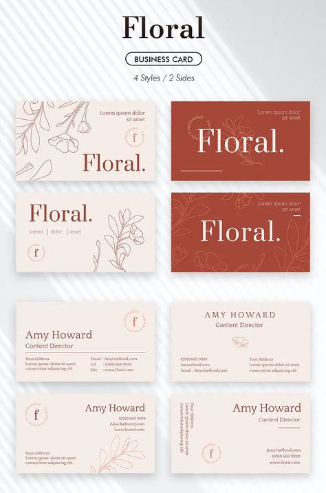 Floral Business Card Template PSD, AI, EPS Flower Shop Business Card, Gift Certificate Design, Rose Business Card, Etsy Business Cards, Flower Business Card, Cosmetic Business Cards, Florist Business Card, Spa Business Cards, Shein Gift Card