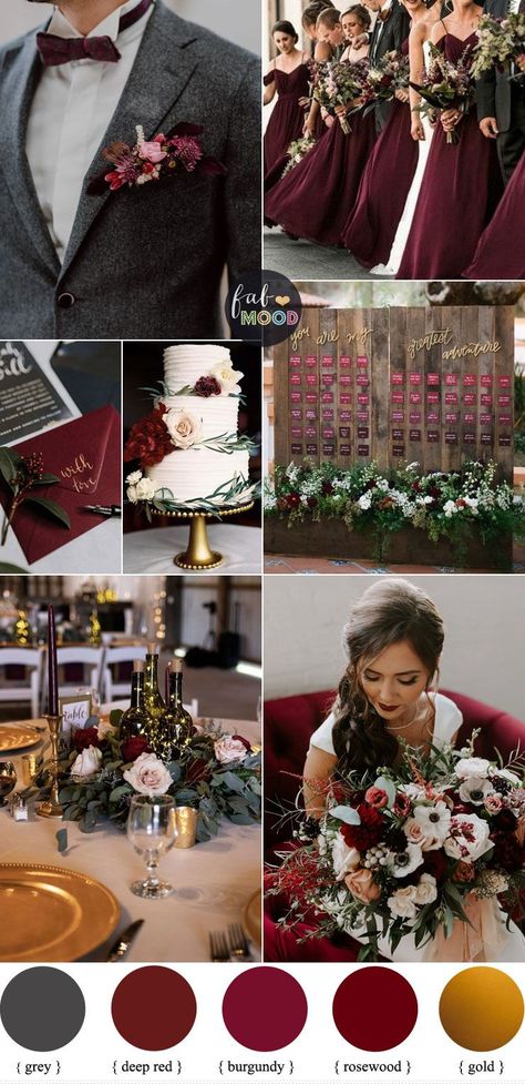 Burgundy Wedding Colors, Rustic Wedding Colors, Wedding Color Scheme, Wedding Burgundy, Plum Wedding, Wedding Color Combos, Winter Wedding Colors, Wedding Palette, Wedding Fall