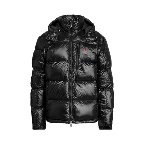 The Gorham Utility Glossed Down Jacket for Men | Ralph Lauren® UK Ralph Lauren Jacket, Man Down, Warm Down, Black Down, Black Puffer, Shell Jacket, Mode Streetwear, Designer Clothes For Men, Polo Ralph Lauren Mens