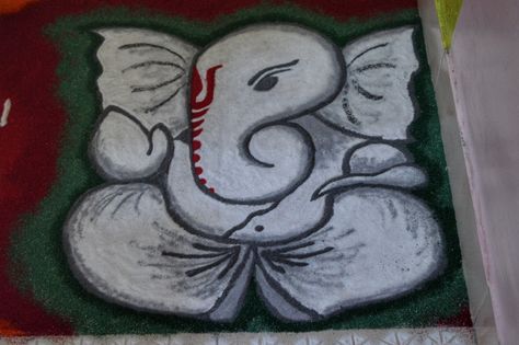 Ganpati bappa rangoli design. Ganesh chaturthi special. Ganpati bappa morya. #rangoli_designs #free_hand_rangoli Bappa Rangoli Designs, Ganpati Bappa Rangoli Designs, Ganpati Bappa Rangoli, Bappa Rangoli, Ganesh Chaturthi Special, Rangoli Designs Easy, Rangoli Designs Simple, Ganpati Bappa Morya, Colorful Rangoli