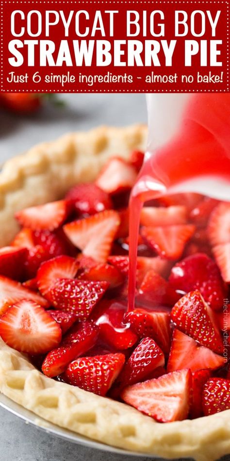 Big Boy Strawberry Pie Recipe, Big Boy Strawberry Pie, Shoneys Strawberry Pie, Fresh Strawberry Recipes, Strawberry Pie Recipe, Fresh Strawberry Pie, Strawberry Pie Filling, Pie Pops, Strawberry Dessert Recipes