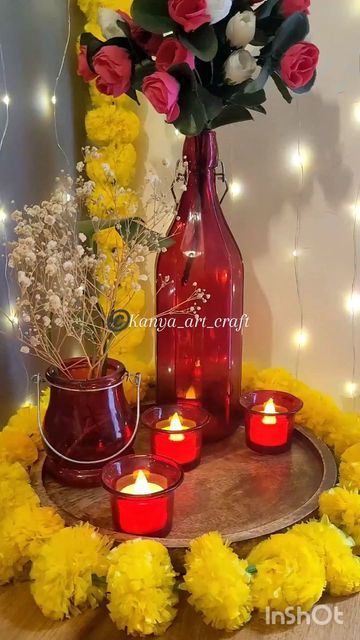 Tea Light Crafts Diy, Light Holder Diy, Tea Light Holder Diy, Mosiac Mirror, Diwali Candle Holders, Tea Light Crafts, Diwali Vibes, Ganesh Chaturthi Decoration, Diwali Candles