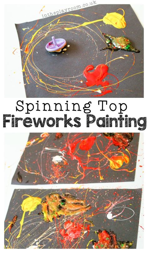 Spinning Top Fireworks Painting - In The Playroom Bonfire Night Activities, Bonfire Night Crafts, Fireworks Painting, Fireworks Craft For Kids, How To Draw Fireworks, Cardboard Canvas, Firework Painting, Fireworks Wallpaper, New Year's Eve Activities