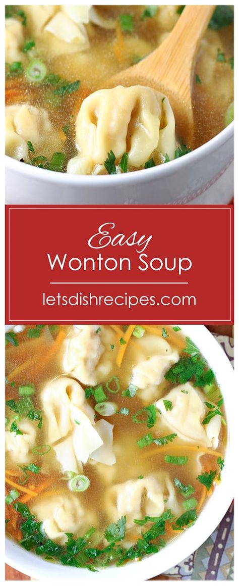 Wonton Soup Easy, Easy Wonton Soup, Soup Asian, Wonton Soup Recipe, Asian Soup Recipes, Won Ton, Frozen Dumplings, Wonton Recipes, Quick And Easy Soup