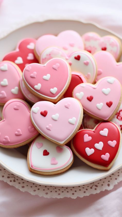 8 Valentine's Cookie Decorating Ideas to Sweeten Your Day! - Crafty Cici Joy Cookie Decorating Inspiration, Heart Cookie Designs, Biscuit Decoration Ideas, Cookie Decorating Designs, Simple Cookie Designs, Round Sugar Cookie Decorating Ideas, Valentine’s Day Cookies, Heart Shaped Cookies Valentines, Cookie Decor Ideas