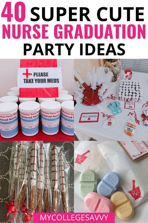 Looking for the best nurse graduation party ideas? In this article, we will share decorations, party food, invitations, and party favors to make the celebration unforgettable. Nurse Graduation Party Food, Nurse Party Centerpieces, Nurse Party Food, Nurse Graduation Party Ideas, Graduating Nursing School, Graduation Party Snacks, Pharmacy School Graduation Party, Medical Themed Parties, Nurse Grad Parties