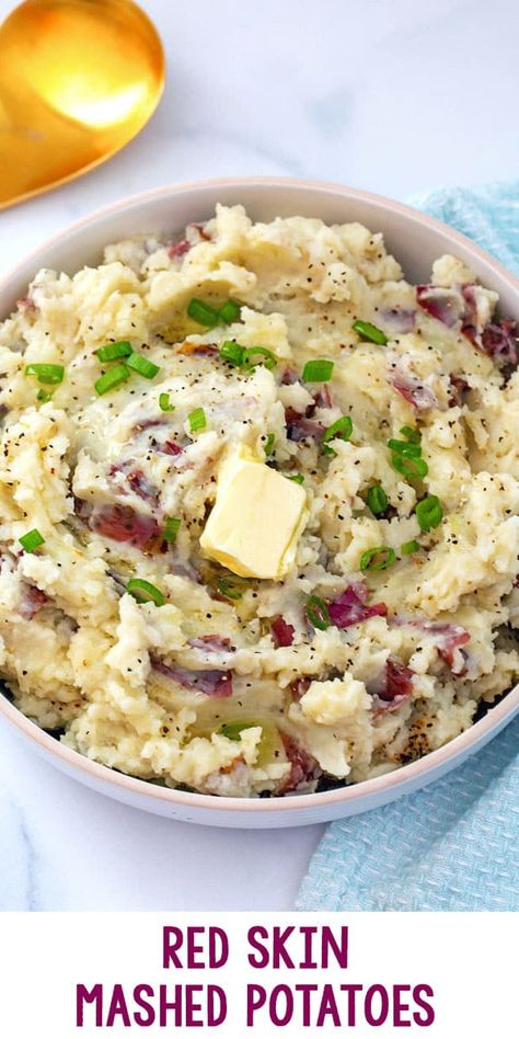 Mashed Potatoes Recipe Skin On, Red Skin Mashed Potatoes Recipe, Red Potatoes Mashed, Mashed Potatoes Recipe Cream Cheese, Red Skin Potatoes Recipe, Mashed Potatoes With Skin, Red Skin Mashed Potatoes, Irish Mashed Potatoes, Mashed Red Potatoes