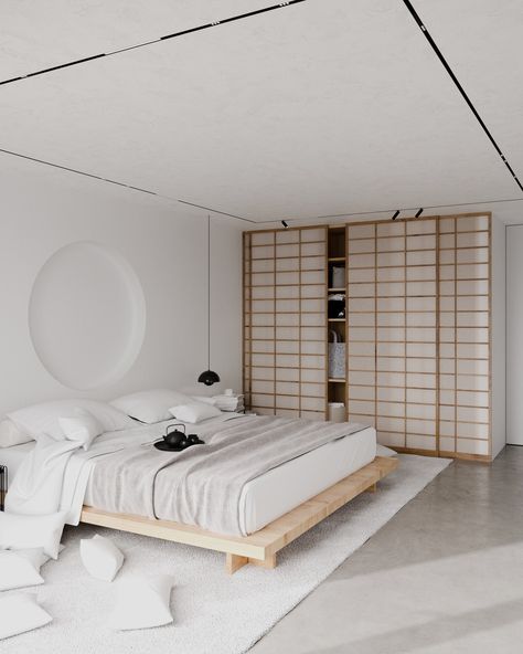 Japan Bedroom, Japanese Minimalist Bedroom, Bedroom Japanese Style, Japanese Bedroom Ideas, Luxury Wardrobe Design, Japanese Home Interior, Japanese Inspired Bedroom, Japanese Style Bed, Japanese Style Bedroom