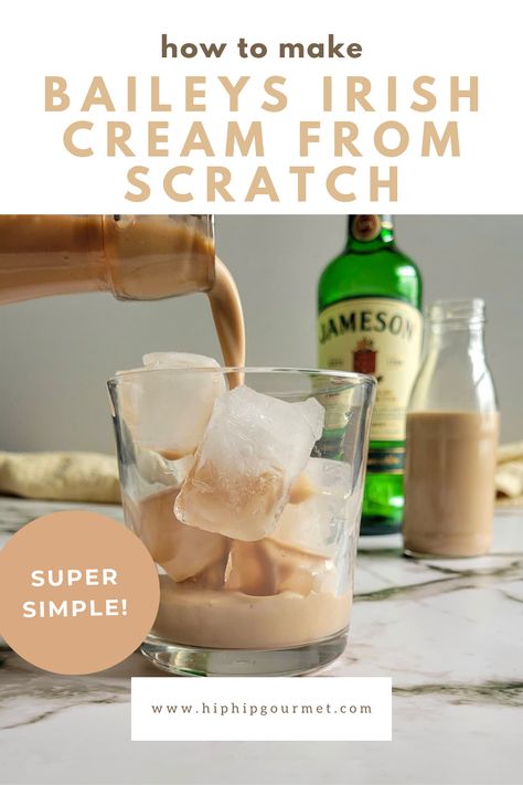 Recipe for Homemade Baileys Irish Cream - Hip Hip Gourmet Irish Creamer Recipe, Recipe For Baileys Irish Cream, Homade Baileys Recipes, How To Make Baileys At Home, Home Made Baileys Recipes, Copycat Baileys Irish Cream, Homemade Baileys Gift, Bailey Irish Cream Recipe, How To Make Baileys Irish Cream