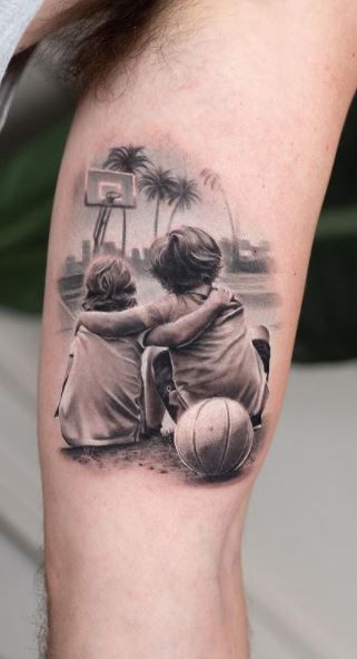 Brother Tattoo Ideas, Tattoo Futbol, Brother Tattoo, New School Tattoos, Brothers Tattoo, Brother And Sister Tattoo Ideas, Tattoo Homme, Sister Tattoo Ideas, Persian Tattoo