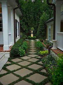 pathways design ideas for home and garden, decks, gardening, outdoor living Landscape Pavers, Small Front Yard Landscaping, Side Yards, Garden Walkway, Landscape Designs, Modern Backyard, Have Inspiration, The Secret Garden, Garden Pathway