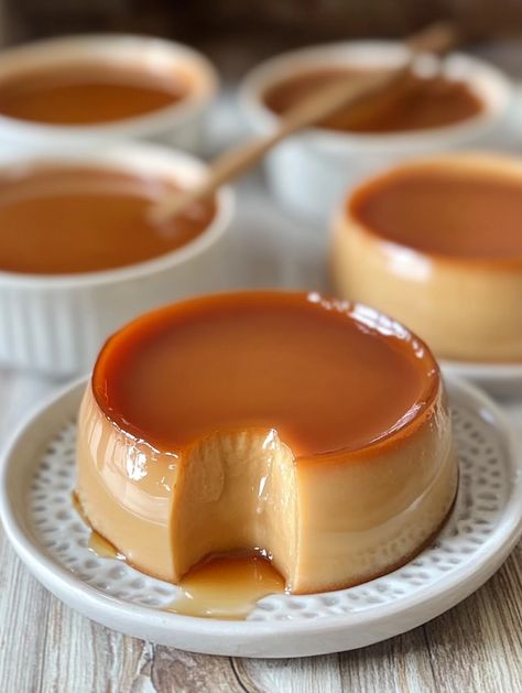 Easy Flan Recipe  🍯 𝗜𝗻𝗴𝗿𝗲𝗱𝗶𝗲𝗻𝘁𝘀 🍯 🥚 4 large eggs 🍬 Half cup granulated sugar 🥛 2 cups milk (1 cup = 250ml) 🍦 1 tsp vanilla essence 🧂 Pinch of salt 🍯 6 tbsp sugar (for caramelizing) Flan Dessert Cups, Microwave Flan In A Cup, Desert Aesthetic Food, Easy Choco Flan Recipe, Leche Flan Recipe Philippines, Different Flavors Of Flan, Filipino Leche Flan, Flan Recipe Easy, Flan Dessert