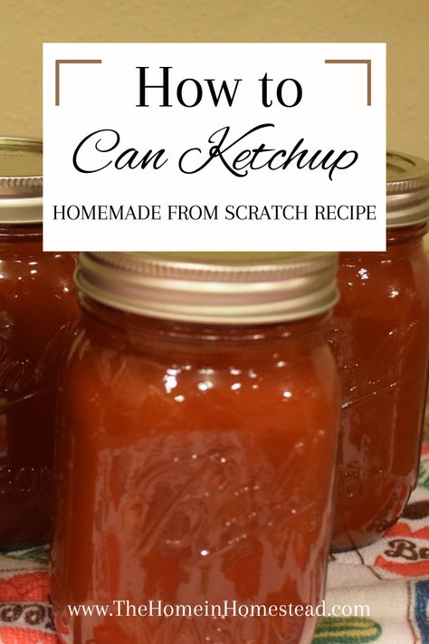 How To Make Catsup Homemade Ketchup, Canning Homemade Ketchup With Fresh Tomatoes, Homemade Organic Ketchup, Homemade Catsup For Canning, How To Can Ketchup, Home Canned Ketchup, Homemade Canned Soup Recipes, Homemade Ketchup Canning Recipe, Canning Homemade Ketchup