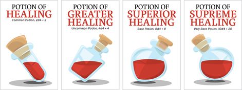 Healing Potion Cards | Dynamic Gorilla Dnd Healing Potion, Dnd Props, Moth Man, Apothecary Shop, Dnd Magic, Healing Potion, Dnd Inspiration, Dnd Items, Blood Drive