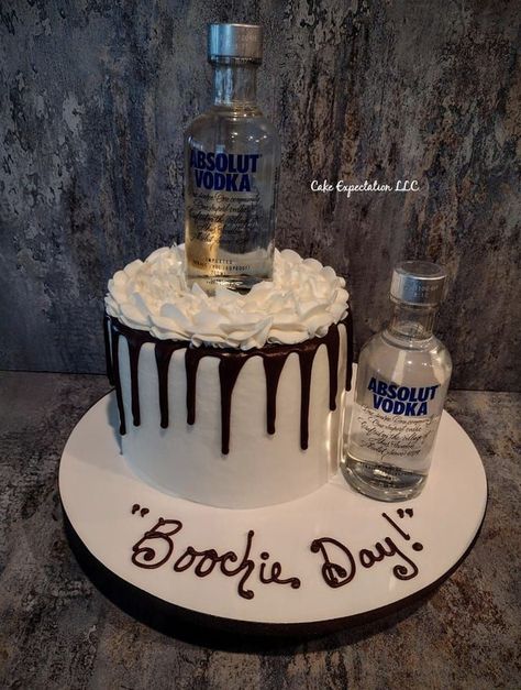 Vodka themed Cake Birthday Cake Vodka, Vodka Cupcakes, Cake Vodka, 60th Birthday Decorations, 21st Birthday Cake, Absolut Vodka, Themed Birthday Cakes, Cool Birthday Cakes, 60th Birthday