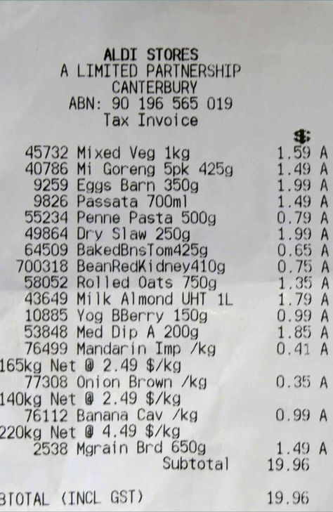 It’s no easy feat to stay within budget when doing your weekly shop – which is why one Aldi customer’s receipt showing they bought groceries for under $20 is nothing short of amazing. However the Aldi customer’s weekly shop has also sparked a surprising debate, with others claiming the grocery haul was “unhealthy” and missing essential items. Food Receipt, Grocery Haul, Buying Groceries, Penne Pasta, Inspo Board, Essential Items, Grocery Shop, Baby Food Recipes, Budgeting