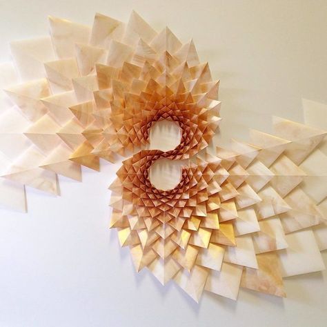 Origami Wall Art, Geometric Origami, Paper Installation, Paper Art Sculpture, Paper Engineering, Geometric Sculpture, Instruções Origami, Origami Paper Art, Sheets Of Paper