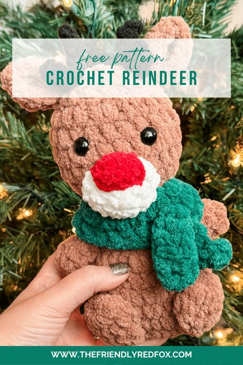 Free Crochet Reindeer Pattern - Crochet Reindeer Pattern, Squishy Crochet, Crochet Baubles, Crochet Reindeer, Holiday Crochet Patterns, Reindeer Pattern, Christmas Crochet Patterns Free, Crochet Deer, Christmas Crochet Pattern