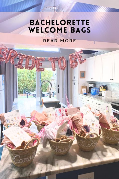 Welcome to the ultimate bachelorette experience! 🎉💕 Get ready to spoil the bride and her squad with these adorable and personalized bachelorette welcome bags. From cute matching tees and survival kits to champagne flutes and custom goodies, these bags are packed with love and excitement. Check out our latest blog post for all the must-haves to make your bachelorette party unforgettable! #BacheloretteWelcomeBags #BrideSquadGoals Bachelorette Party Gifts For Bridesmaids Goodie Bags, Girls Night In Bachelorette Party, Bachelorette Weekend Gift Bags, Bachelorette Party Gifts For Guests, Bachelorette Party Gift Bag Ideas, Bachelorette Gift Bag Ideas, Diy Bachelorette Party Favors, Bachelorette Goody Bag Ideas, Bachelorette Welcome Bags