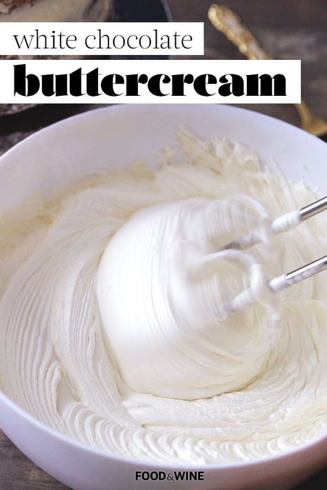 White Chocolate Buttercream Frosting, Chocolate Buttercream Frosting Recipe, Chocolate Buttercream Recipe, White Chocolate Buttercream, Chocolate Frosting Recipes, Baking 101, Icing Frosting, Torte Cupcake, Buttercream Frosting Recipe