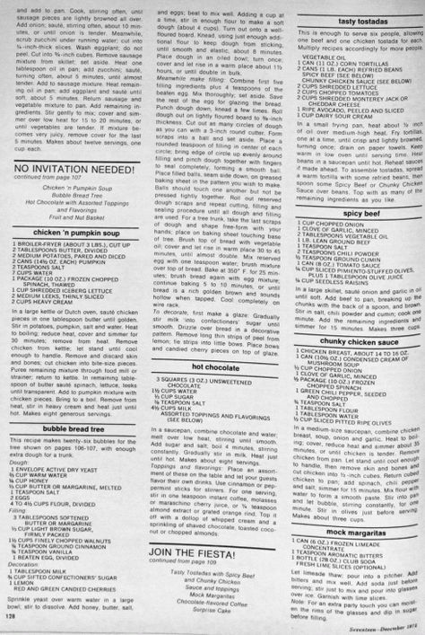 Seventeen-Magazine-Recipe-1975-Recipes-Pg-2 Bread Tree, Bubble Bread, Recipes Written, Celebrity Recipes, Magazine Recipes, Seventeen Magazine, Food Writing, Food Magazine, Vintage Recipes