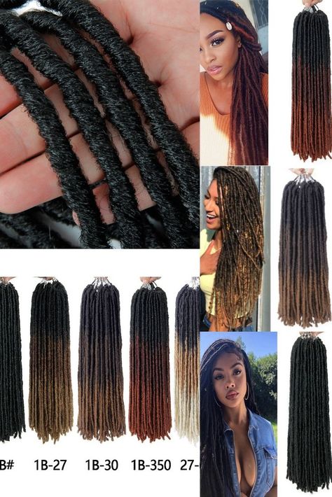 Ombre Crochet Braids, Soft Dreads, Dreadlocks Extensions, Dread Braids, Braiding Hair Extensions, Makeup For Black Skin, Extensions Hair, Crochet Braids Hairstyles, Braid In Hair Extensions