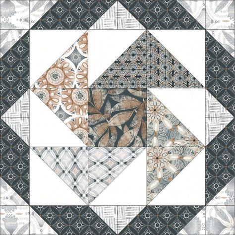 Kitchen Quilting Projects, 3 Block Quilt Pattern, Beige Quilt Patterns, One Block Quilt Patterns, Entwined Quilt Pattern, Honeymoon Quilt Block, Quilt Patterns With Center Square, 9patch Quilts Block Patterns, Modern Quilts Contemporary Free Pattern