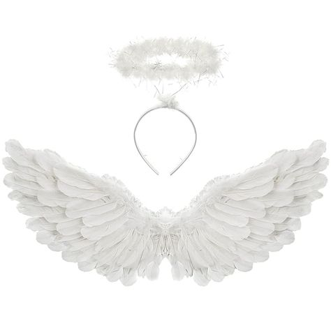 Childrens Angel Costume, Kids Angel Costume, Girls Angel Costume, Angel Wings And Halo, Angel Wings Halo, Cowgirl Halloween Costume, Wings And Halo, Angel Wings Costume, Classic Halloween Costumes