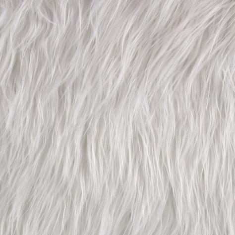 Faux Fur Gorilla White from @fabricdotcom  This super soft high quality faux fur fabric has a 3'' long lustrous pile. It's perfect for stuffed animals, costumes, puppets, toys, pillows and more. Pattern For Gnome Beard, Gnomes Beard Diy, Yarn Beard, Dog Crate Pads, Diy Beard, Faux Fur Fashion, Fur Carpet, Fur Texture, White Carpet