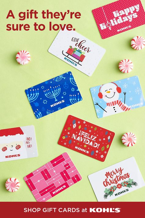 This holiday season, give a gift they’re sure to love with a Kohl’s gift card. These cute designs add a festive touch to any card, stocking or present. You can pick one up in store or send one by mail. (They ship for free!) Need to send something right away? Choose an e-gift card that emails to your loved ones in an instant. Shop gift cards and more at Kohl’s and Kohls.com. #giftcards #giftideas E-gift Card, Holiday Gift Guide Email Design, Gift Card Poster, Magazine Ideas, Gift Card Design, Holiday Gift Card, Recipes Christmas, Christmas Nails Acrylic, Special Someone