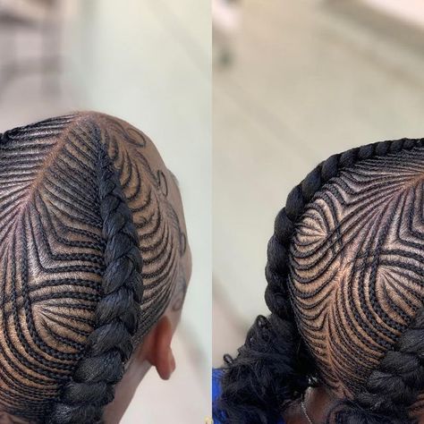 Two Braid Cornrow Hairstyles, Allen Iverson Braids For Women, Phondos Hairstyle For Black Women, Natural Hair Cornrow Styles Black Women, Latest Cornrow Styles, Freehand Cornrows, Freehand Hairstyle For Black Women, Freehand Hairstyle, Cornrows For Natural Hair