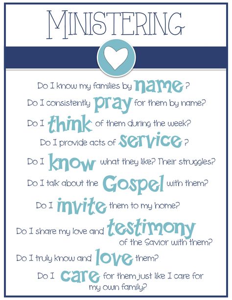 Ministering Questions: Do I... Ministering Sister Ideas, Relief Society Quotes, Ministering Lds, Relief Society Handouts, Visiting Teaching Gifts, Lds Relief Society Activities, Relief Society Visiting Teaching, Visiting Teaching Message, Sister Ideas