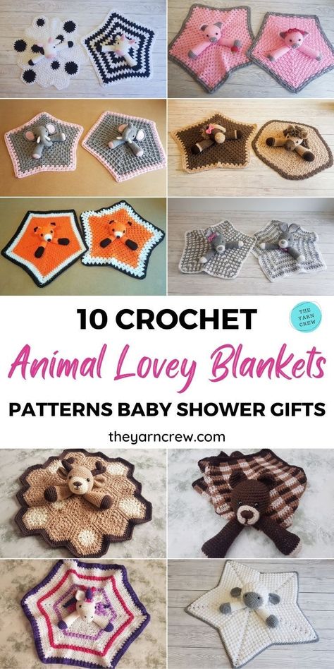 Crochet Baby Blanket With Animals, Crochet Baby Shower Gifts Free Pattern, Crochet Baby Blanket Animals, Crochet Lovies Free Patterns, Baby Shower Crochet Gifts, Crochet Baby Shower Gifts, Animal Blanket Crochet, Crochet Animal Blanket, Crochet Bunny Blanket