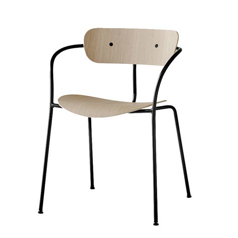 Pavilion Chair | Anderssen & Voll | &Tradition | SUITE NY Pavilion Chair, My Scandinavian Home, Tudor Cottage, Oak Chair, Black Steel Frame, Office Seating, Scandinavian Home, Chair Backs, Side Chairs Dining