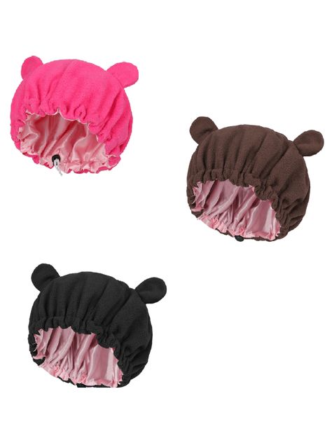 3 Pieces Hair Bonnet for Sleeping , 3 Pieces Soft Silk Satin Bonnet with Elastic Wide Band Sleeping Cap Night Hair Cap ,Autumn and winter double-layer cute bear warm sleeping cap can be adjusted capI discovered amazing products on SHEIN.com, come check them out! Cute Bonnets, Sleeping Bonnet, Cozy Soft Winter Bonnet, Warm Brown Cozy Bonnet, Sleeping Bonnet Curly Hair, Sleep Bonnet For Curly Hair, Night Hairstyles, Satin Bonnet, Hair Bonnet