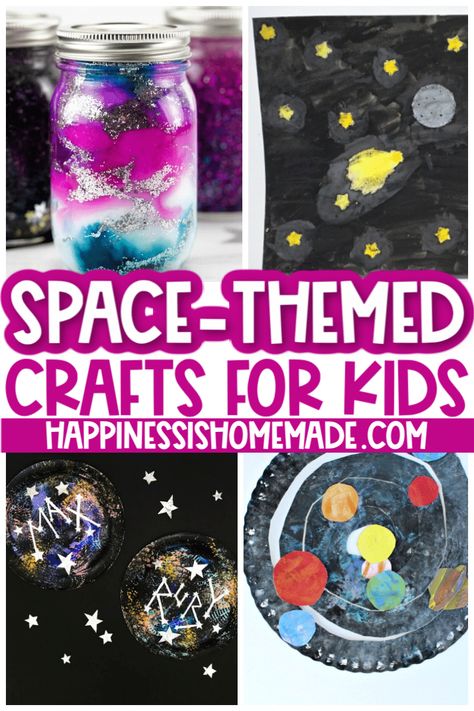 Space Crafts for Kids Astronaut Craft For Toddlers, Space Art And Craft For Preschool, Space Crafts For Kindergarten, Space Arts And Crafts For Kids, Diy Space Crafts, Galaxy Crafts For Kids, Planet Crafts For Kids, Space Art Activities, Space Art Projects For Kids