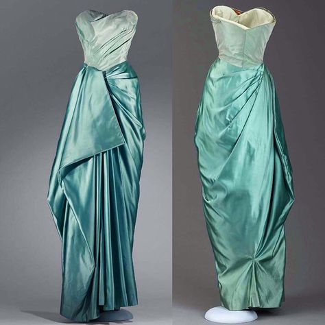 “Evening dress, by Charles James, ca. 1950. Museum of Fine Arts Boston ” Charles James, Museum Of Fine Arts Boston, Look Retro, Fashion 1950s, فستان سهرة, Retro Mode, Vintage Gowns, Vintage Couture, Moda Vintage